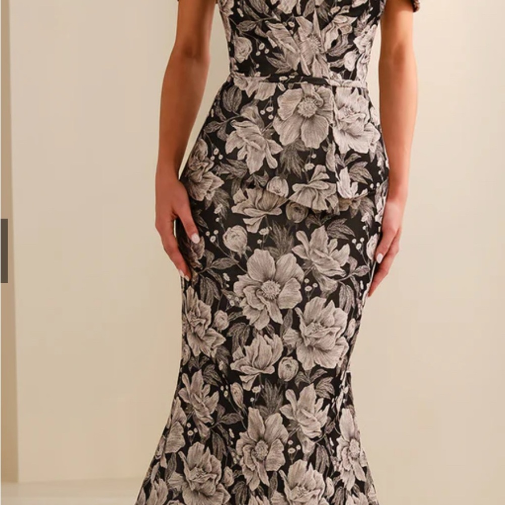 Montage by Mon Cheri M3106BRCD - Floral Brocade Mermaid Long Gown